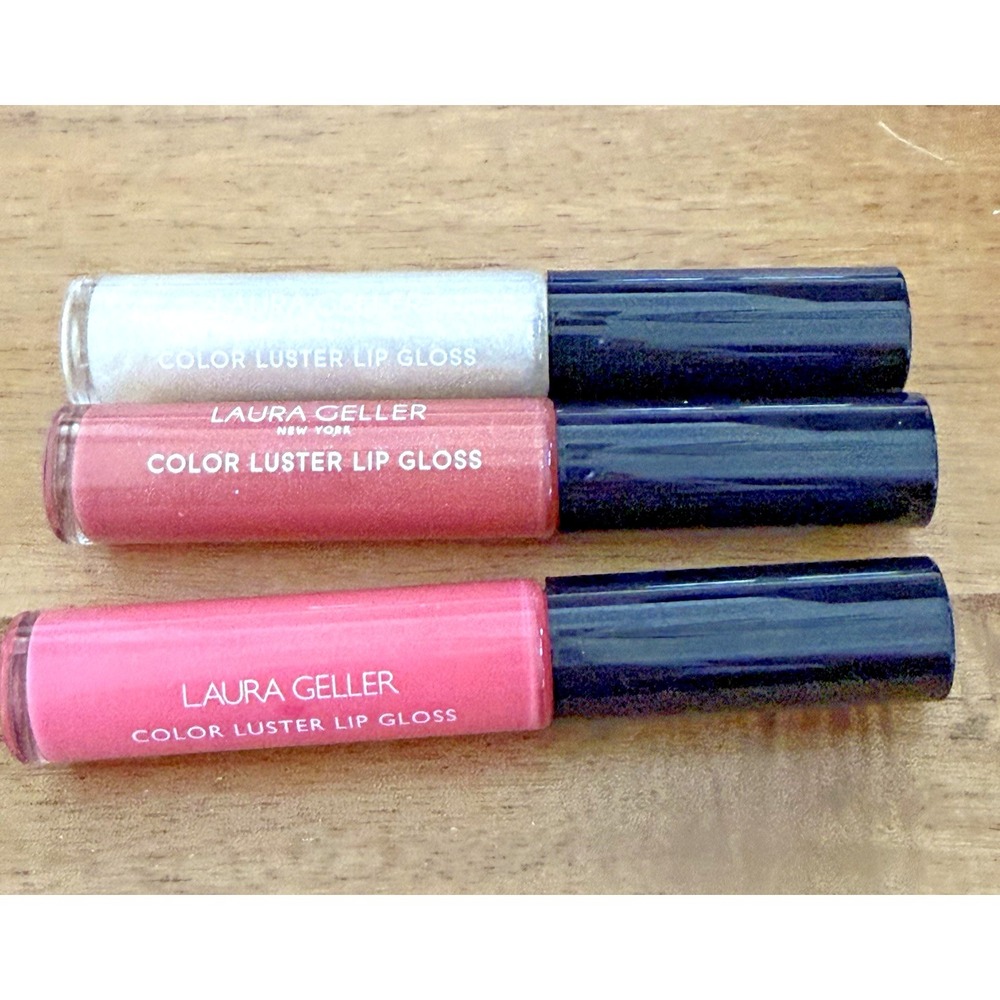 3 pc  LAURA GELLER COLOR LUSTER LIP GLOSS Peach Sorbet Honey Caramel City Lights